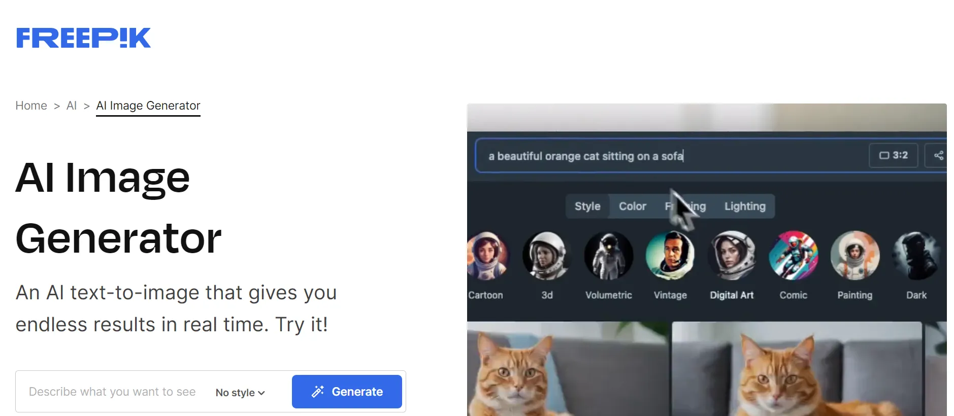 Freepik AI Image Generator Review - Ratings & Features (2024)